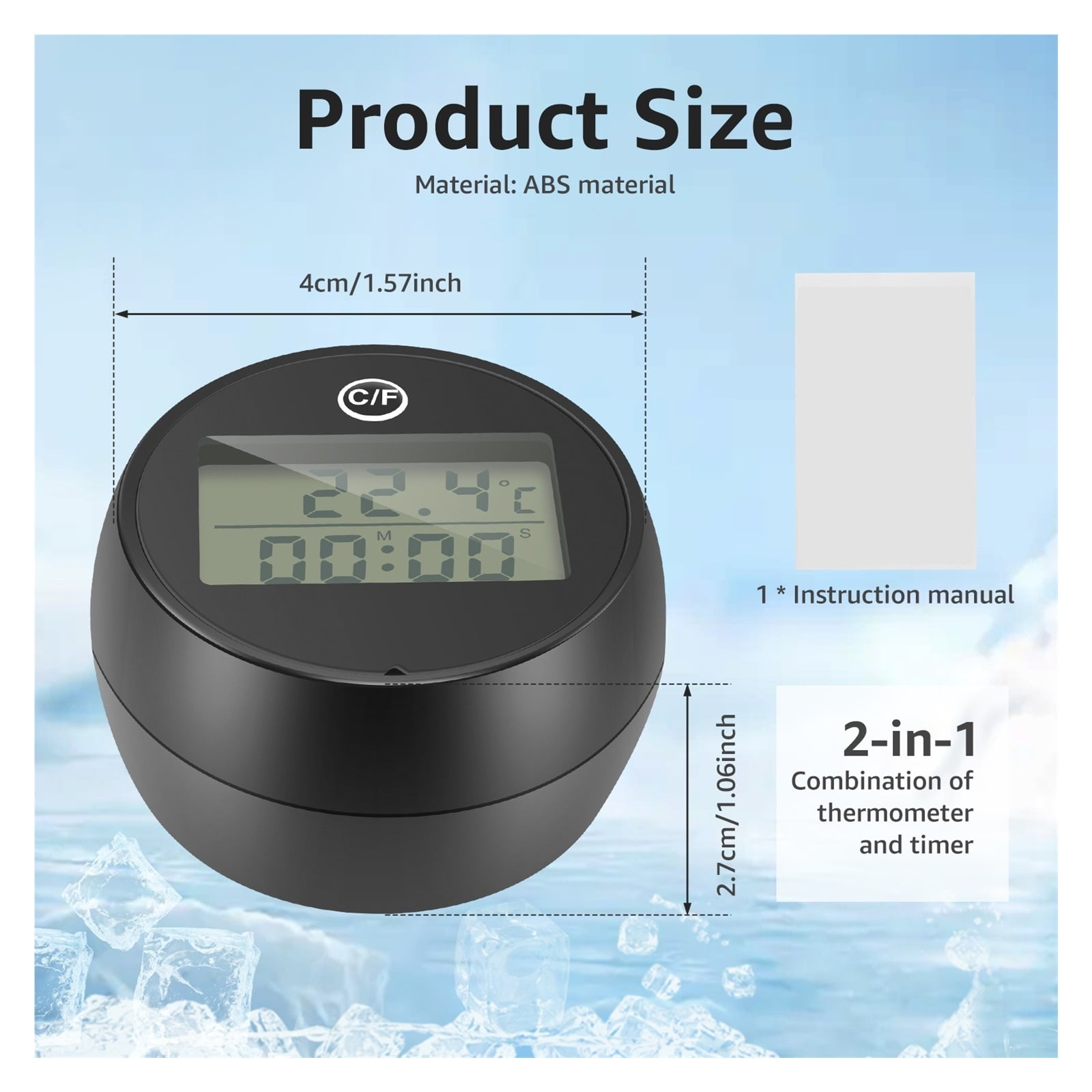 Bath Thermometer Water Temperature Floating Digital Thermometer Practical Ice Bath Thermometer