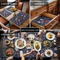 thumbnail image 3 of Navy Blue Flowers Placemats for Dinning Table Set of 6, Spring Vintage Floral Leaves Farmhouse Burlap Kitchen Place Mats Waterproof Cloth Table Mats, Indoor Outdoor Placemats Easy Clean Dinner Decor, 3 of 8