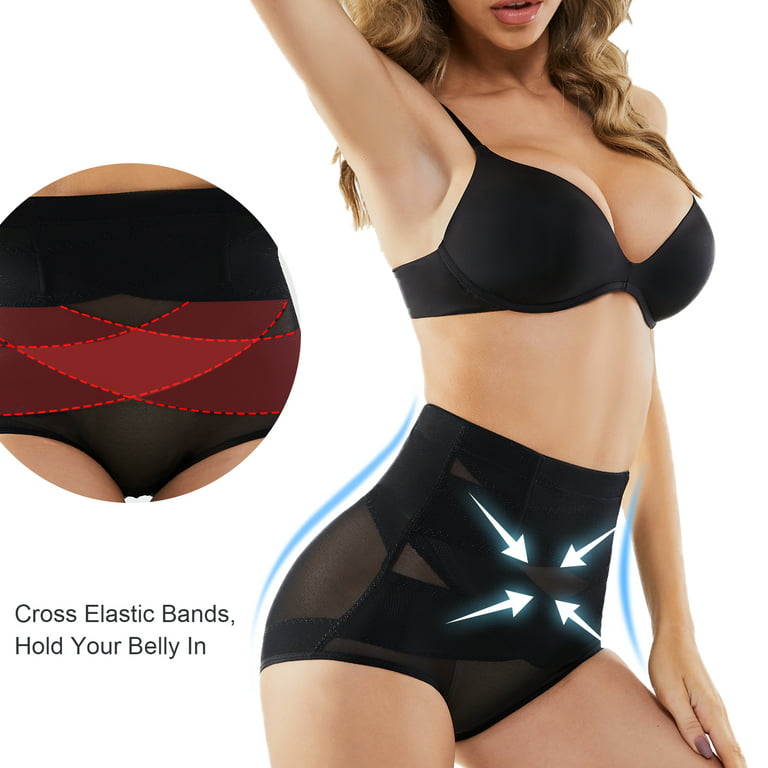 3 Pack Double Tummy Control underwear for women， Womens Waist Trainer Body  Shaper High Waisted Shapewear 