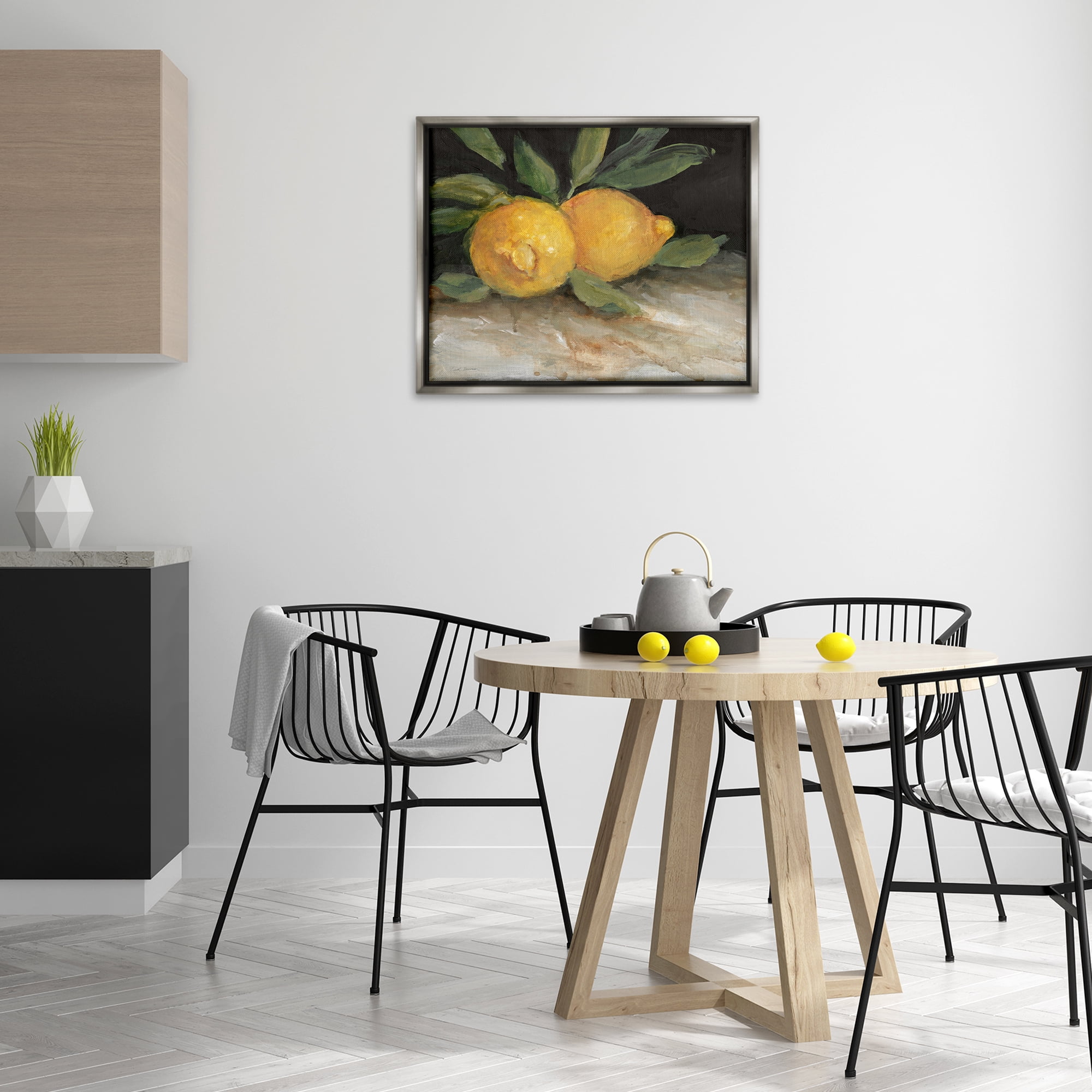 Stupell Industries Traditional Lemons Duo Food & Beverage Painting Gray Floater Framed Canvas Art Print Wall Art, 31 x 25
