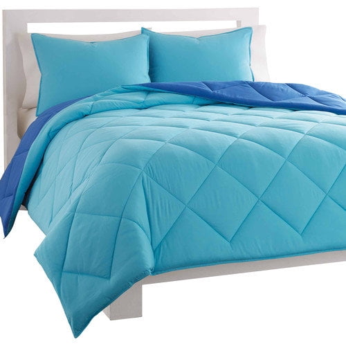 City Scene Solid Reversible Comforter Set King Ocean Blue