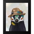 thumbnail image 2 of Fab Funky 20x24 Black Modern Framed Museum Art Print Titled - Badger and Flower Glasses, 2 of 5