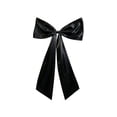 thumbnail image 2 of Racsoh Black Large Bow Decoration, Satin Big Bow Ornament with Hanging Ribbon, for Curtain Tieback Door Wreath Wall Party Christmas Tree Decor (A), 2 of 6