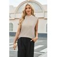 thumbnail image 3 of Arach&Cloz Women's Wool Blend Mock Neck Sweaters Vest Business Casual Trendy Tops Fall Outfits 2025, 3 of 7
