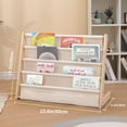 thumbnail image 2 of Kids Bookshelf, HDJ 4 Tier Wooden and Canvas Kids Bookcase, Sling Rack Bookshelf for Kids, Toddler Bookshelf for Playroom, Bedroom, Toddler Room, Nursery, Beige, 2 of 8