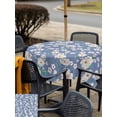 thumbnail image 5 of Outdoor Tablecloth with Umbrella Hole for Patio/Picnic/Party/Camping, Watercolor Floral Waterproof Table Cloth Square Cover Washable, Spring Flower Leaves Botanical Blue (54"x 54"), 5 of 8