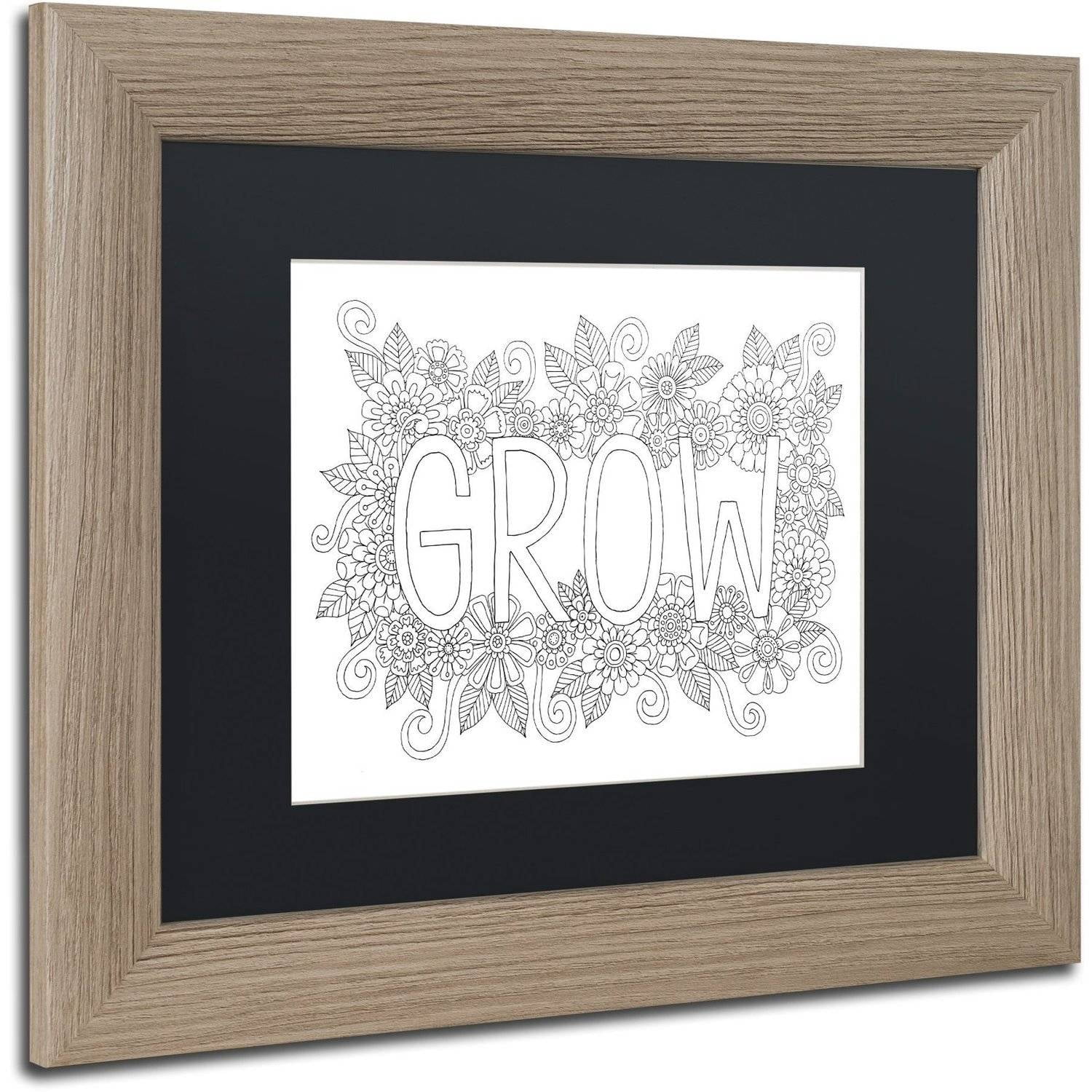 Trademark Fine Art 'Letters & Words 2' Canvas Art by Hello Angel Black Matte, Birch Frame