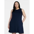 thumbnail image 3 of Time and Tru Women’s Sleeveless Knit Swing Dress, Sizes XS-XXXL, 3 of 6