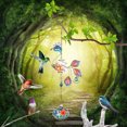 thumbnail image 4 of Carillón de Viento de Pavo Real onlyliua Comedero para Pájaros de Cristal Decoración para Exteriores, 4 of 6