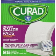 Curad Medium Gauze Pads 3" x 3", 25 ea