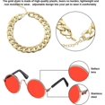 thumbnail image 4 of 7 Piece Cool Cat Dog Costume Set Include Adjustable Gold Pet Dog Chain and Funny Cute Cat Small Dog Sunglasses Retro Pet Sunglasses for Cat Puppy Smal, 4 of 5