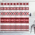 thumbnail image 1 of Ambesonne Valentine's Day Shower Curtain, Ukrainian Accents, 69"Wx70"L, White Black Red, 1 of 3