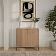 thumbnail image 6 of Nexera Slim 2-Door Storage Cabinet, Light Walnut, 6 of 8