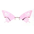 thumbnail image 1 of Rimless Butterfly Wing Unique Party Shade Sunglasses Gold Pink, 1 of 4