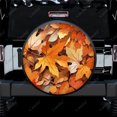 thumbnail image 1 of Vibrant Colorful Autumn Leaves Polyester Universal Spare Wheel Tire Cover Wheel Covers for Trailer RV SUV Truck Camper, 1 of 5