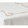 thumbnail image 4 of Fennco Styles Embroidered Holiday Ornament Christmas Tablecloth - Ivory Table Cover for Christmas Décor, Home, Banquet, Family Gathering and Special Occasion, 4 of 6