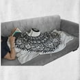 thumbnail image 6 of Ying Yang Soft Flannel Fleece Throw Blanket, Bohemian Style Tao in Floral Mandala Design Illustration, Cozy Plush for Indoor and Outdoor Use, 50" x 70", Charcoal Grey White, by Ambesonne, 6 of 6