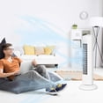 thumbnail image 4 of 28-Inch Oscillating Tower Fan, Tower Fan, Quiet Cooling Whole Room Bladeless, 3 Speed, 3 Wind Mode, Oscillating Tower Fan for Bedroom, Home, Hotel, Dorm, Apartment, Garage (White), 4 of 5