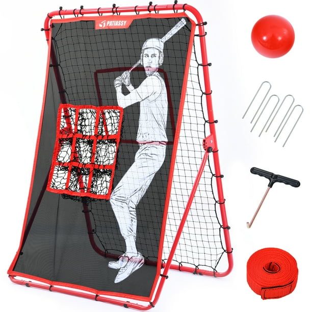 Patiassy Baseball Pitching Target and Rebounder Net 6*4ft 2in1