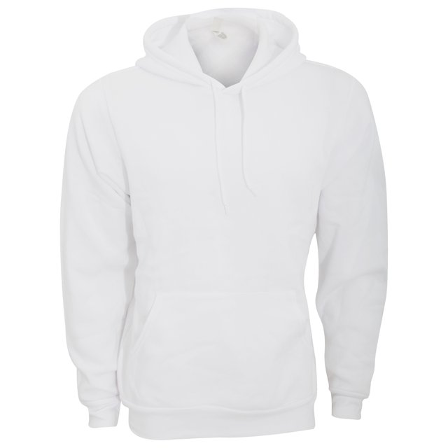 Bella + Lienzo - Sudadera de polar de polialgodón con capucha unisex (Blanco)