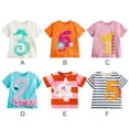thumbnail image 3 of SILVERCELL Toddler Little Girls Summer Shirts Cartoon Digital Short Sleeve Tee Cotton Top Size 2-7 Years, 3 of 8