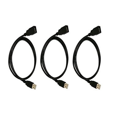 C&E 3 Pack USB 2.0 A Male to A Female Extension 28/24AWG Cable Gold Plated 3 Feet