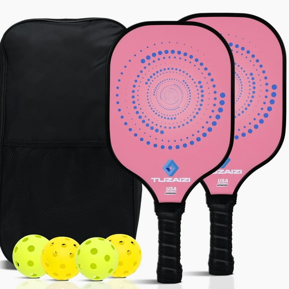 TUZAIZI Pickleball Paddles Set of 2, USAPA Approved Fiberglass Surface Pickleball Set with Pickleball Rackets, Pickleball Paddles Set ​for Men Women