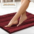 thumbnail image 5 of Clara Clark Bath Rug Chenille Bath Mat, Super Soft Absorbent Bathroom Rug Large, Red, 5 of 10