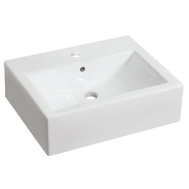 American Imaginations 48-in. W 18.5-in. D Ceramic Top In White Color For 1 Hole Faucet AI-592