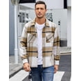 thumbnail image 3 of Camisas de franela para hombre, chaqueta informal con botones y cuadros, 3 of 6