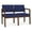 Blue, variant on Lenox Wood Reception Waiting 2-Seat Tandem Seating / Walnut Wood / Blue
