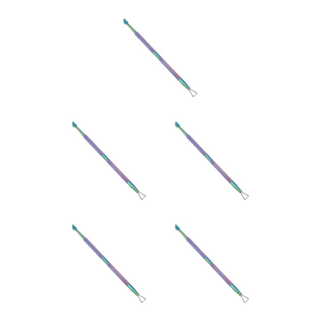 Justharion Ensemble d'Outils de Manucure en Acier Inoxydable Double Tête Poussoirs Peau Morte Cuillère Bâton Pinces Bord d'Ongle Outil Type 1 5Set