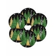thumbnail image 7 of 15 Inch Round Placemats Set of 6, Black Christmas Tree Non Slip Heat Insulation PP Table Mats, Green Golden Xmas Tree Snowflake Winter Washable Place Mats for Kitchen Dining Party Table Decor, 7 of 7