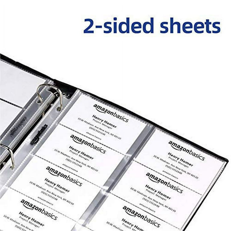 Business Card Sleeves for 3 Ring Binders, Plastic Card Holder Sheets, –