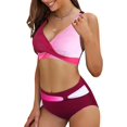 thumbnail image 2 of LAICAIW Womens Two Piece Swimsuits Wrap Front Bikini High Waisted Bottom Tummy Control Bathing Suits Vintage Print Swimwear, 2 of 7