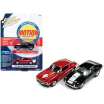1969 Chevrolet Camaro ZLX Phase III Black w/White & 1973 Phase III Medium Red & White 1/64 Diecast Model Cars Johnny Lightning