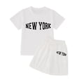 thumbnail image 3 of MUXiin Girl's 2 Piece Summer Outfits Casual Lounge Set Letter Graphic Tee T-Shirt and Shorts Set with Pockets 7-14 Years, 3 of 6