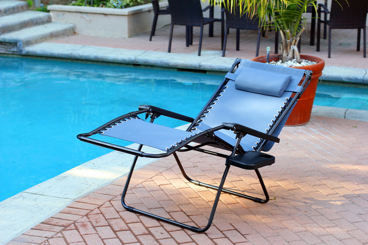 Jeco GC5_2 Set Of 2 Oversized Zero Gravity Chair With Sunshade And