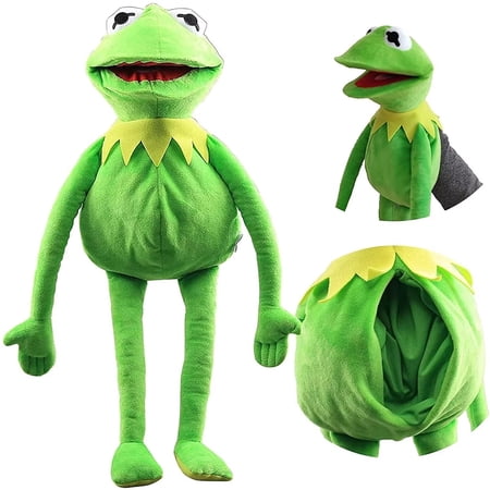 23.6 in Large Plush Green Frog Hand Puppet 60cm Soft Stuffed Toy Kids Gift