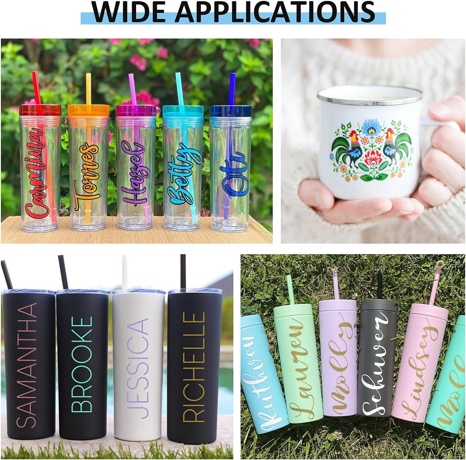 Lya Vinyl Permanent Vinyl for Cricut Machine- 65 Pack 12" x 12" Permanent Vinyl Bundle,40 Color Vinyl for Party Decoration, Sticker, DIY Mug