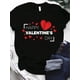 thumbnail image 2 of Camiseta de San Valentín en talla grande para mujer. Cuello redondo informal con estampado de corazones y letras. 100 % algodón suave. Lavable a máquina. Para adultos, hombres, mujeres, adolescentes y, 2 of 8