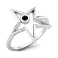 thumbnail image 2 of 0.03 Ctw Round Black Spinel Open Star Ring 925 Sterling Silver Solitaire Mother's Day Gift Ring, 2 of 4