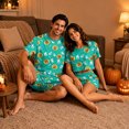 thumbnail image 6 of Halloween Family Matching Pajamas Sets, Halloween Cute Ghost Pumpkin Loungewear, Short Sleeve Top & Elastic Waist Shorts, Halloween Casual Couple PJS Festival for Home Relaxation Wear, 6 of 6