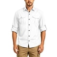 thumbnail image 6 of Xcmzpl Men's Long Sleeve Sun Protection Button Down Shirt UPF 50+ UV Quick Dry Cooling Fishing Shirts with Pocket Travel Safari Camping Hiking, 6 of 10