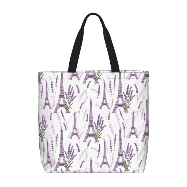 Easygdp Lavender Flowers Bolsa Tote para Mujer, Bolso de Hombro para Trabajo, Playa, Viajes, Compras y Supermercado