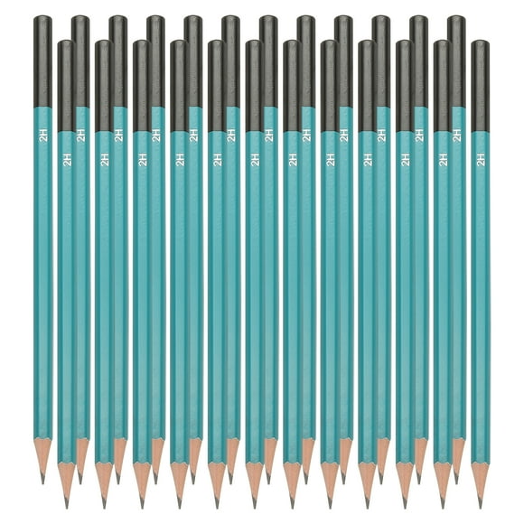 Uxcell 2H Drawing Pencils for Sketching, 24PCS Sketch Pencils for Drawing Art Pencils Graphite Wood Pre-sharpened for Drawing Sketching Artist, Hexagonal, Black Refill, Green/Black Pole