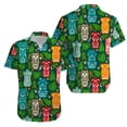 thumbnail image 2 of Camisas retro Tiki Aloha para hombre, blusa con botones y solapa hawaiana de manga corta con estampado 3D de estilo tropical para playa, 2 of 5