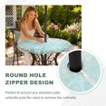thumbnail image 4 of Round Outdoor Tablecloth with Umbrella Hole and Zipper, Blue Coastal Tablecloth with Elastic Waterproof, Summer Nautical Beach Coral Starfish Patio Table Covers for 36" - 44" Picnic Pool Tables, 4 of 9