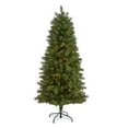 thumbnail image 3 of Nearly Natural Clear Prelit 300 Incandescent Green Holiday Slim West Virginia Mountain Pine Artificial Christmas Tree, with 629 Bendable Branches 6', 3 of 8