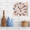 thumbnail image 3 of Flowers Leaves on Pink Wall Clock Square Silent Non Ticking Battery Operated Clock for Home Bathroom Kitchen Bedroom Living Room, 3 of 8